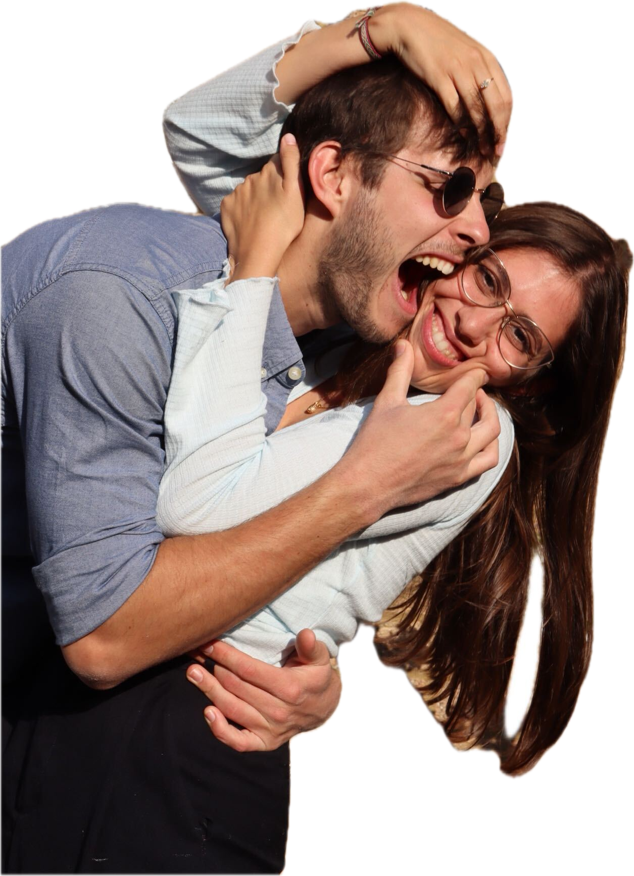 Giuliana and Arthur laughing together